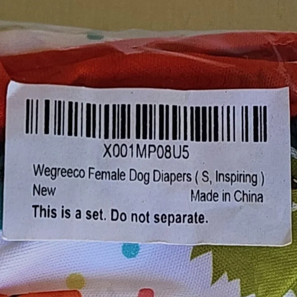 Wegreeco Female Dog Diapers Small (3) Pack Reusable Animal Prints NEW